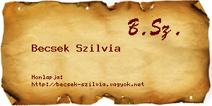 Becsek Szilvia névjegykártya