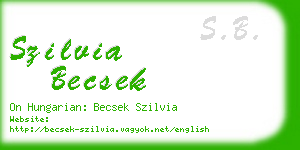 szilvia becsek business card